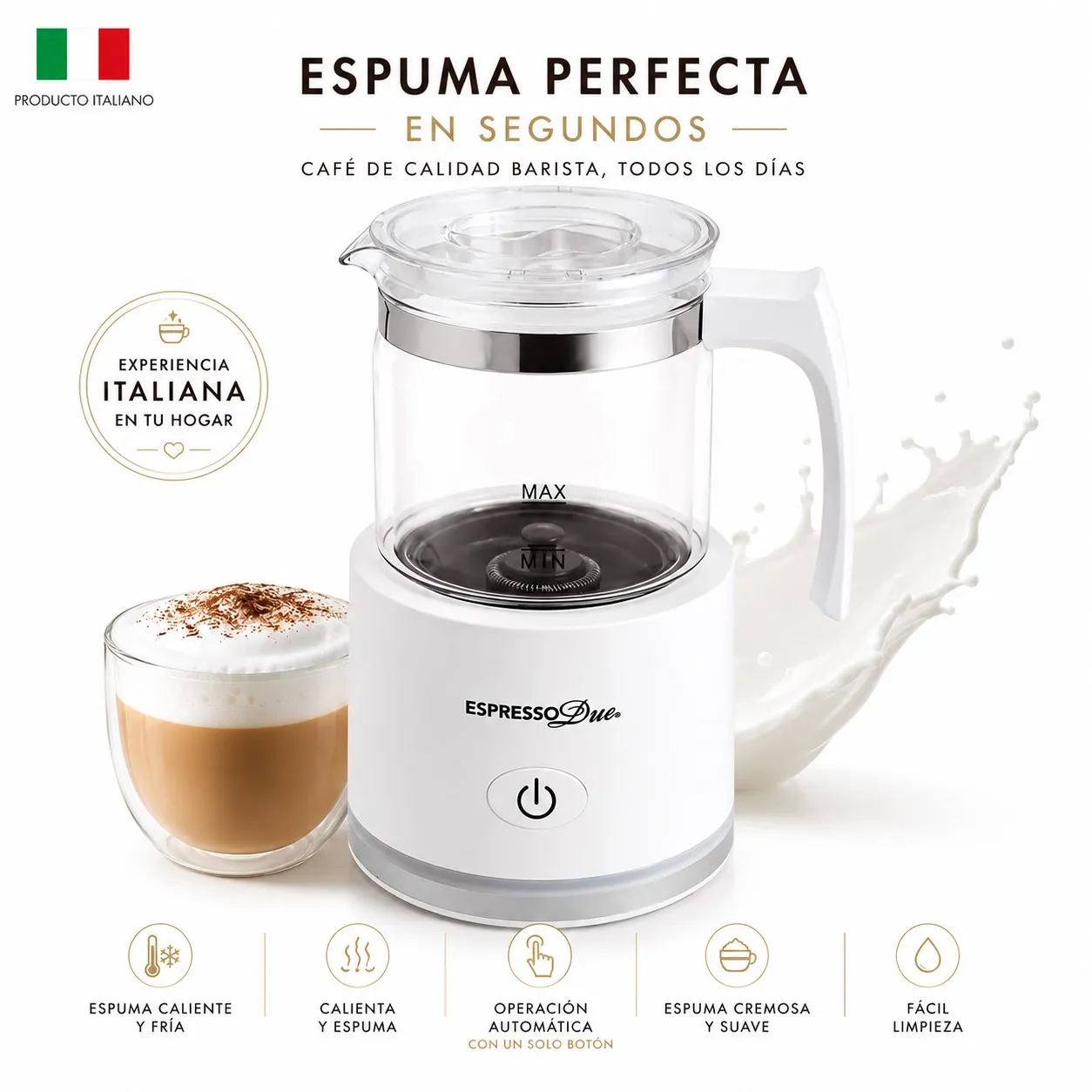 ESPUMADOR DE LECHE AUTOMATICO SPUMALATTE ESPRESO DUE - ITALIANO