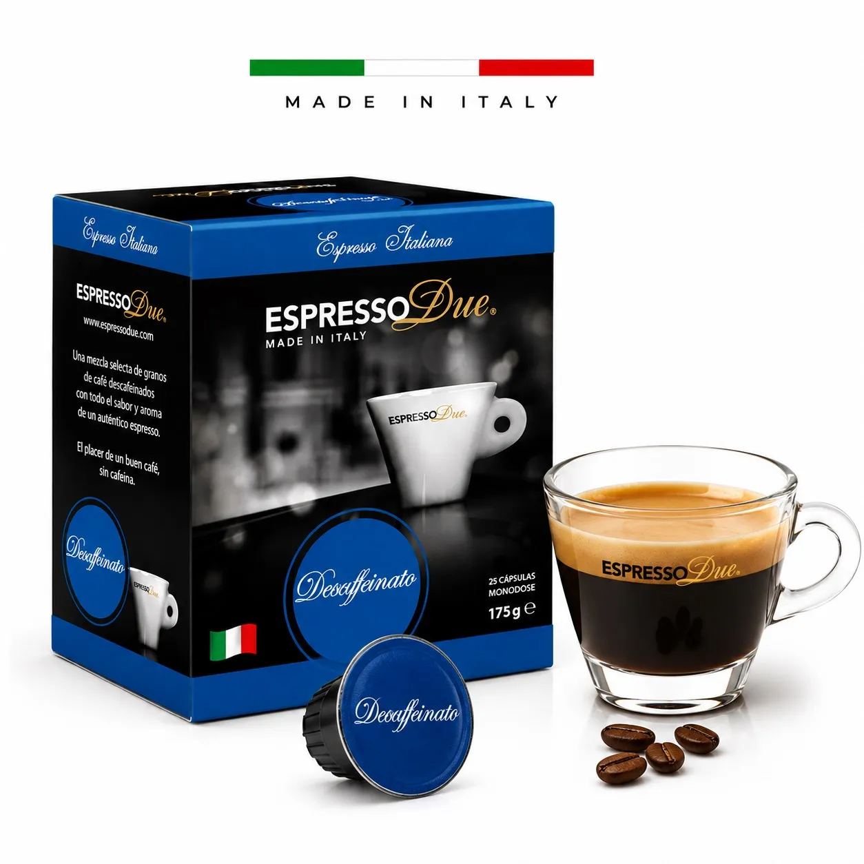 CAPSULAS DE CAFE DESCAFEINADO ESPRESSO DUE - 25 UNIDADES